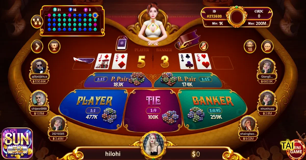 Chinh phục game bài Baccarat Sun52 đổi thưởng cực hấp dẫn 1 Giới thiệu về game bài Baccarat Sun52