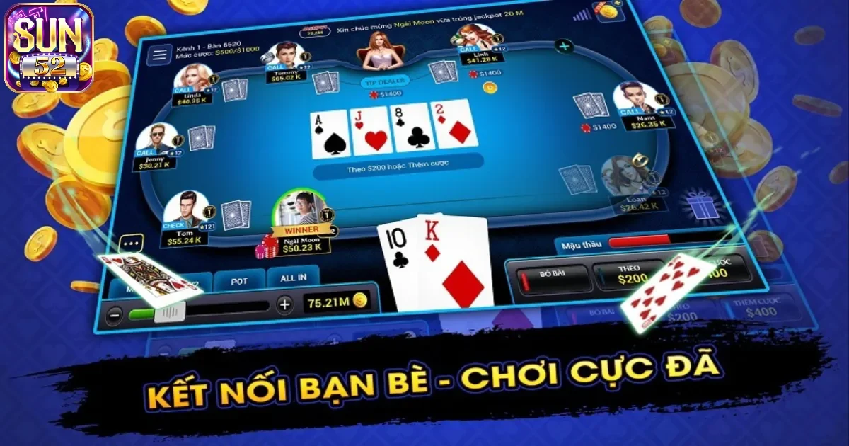 C&aacute;c v&ograve;ng cược v&agrave; quy tắc chia b&agrave;i trong game b&agrave;i Poker Sun52&nbsp;